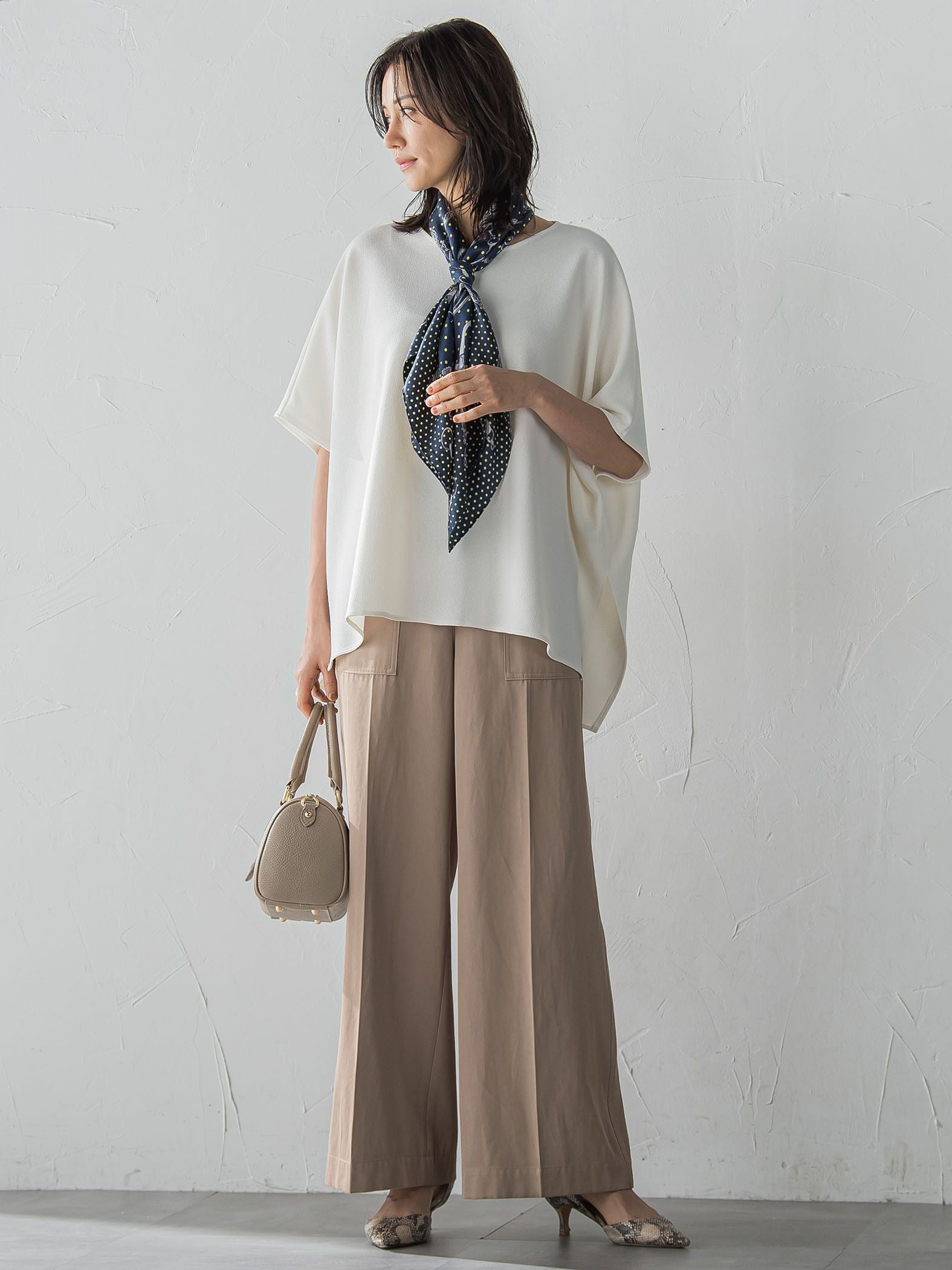 つぶつぶジョーゼットカットソー≪洗濯機で洗える≫