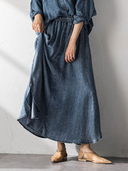 ゆれるデニムサークルスカート