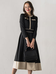 バイカラーニットワンピース