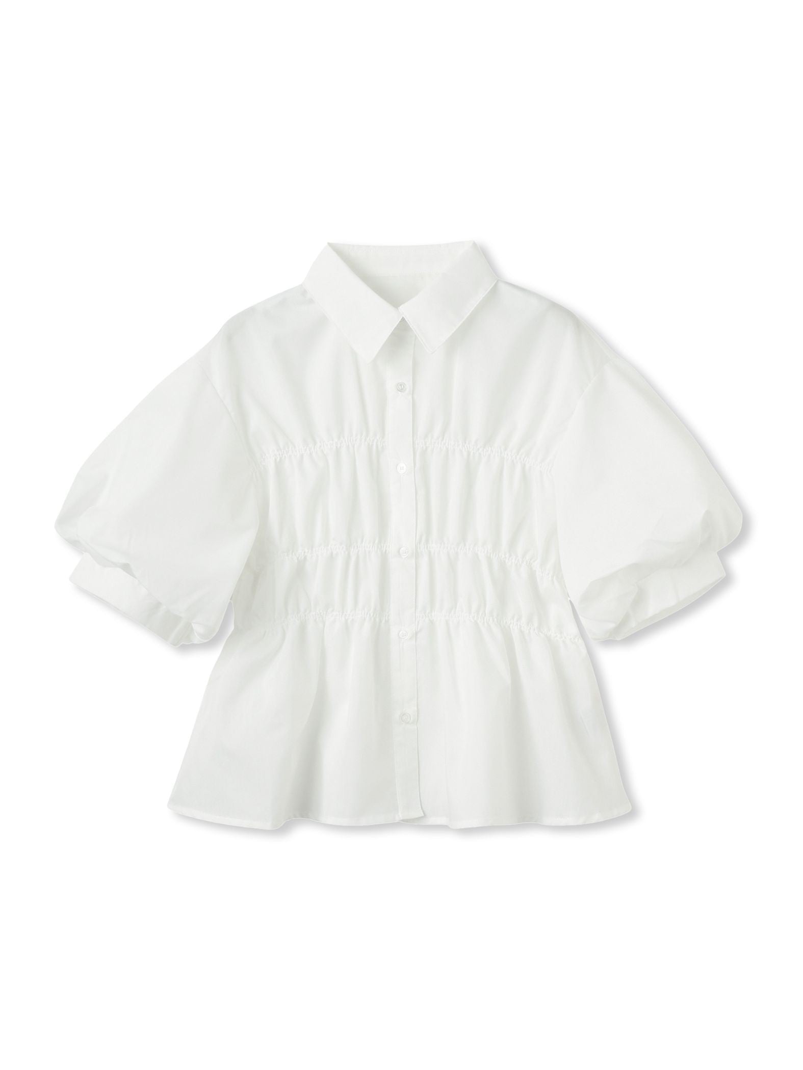 【WEB限定】シャーリングパフスリーブブラウス