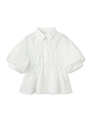 【WEB限定】シャーリングパフスリーブブラウス