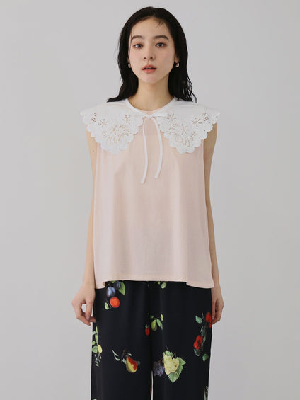 セパレートスカラップレースカラープルオーバー