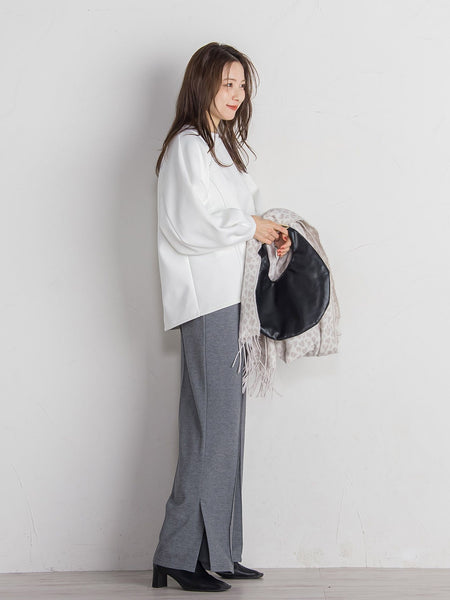 ポンチサイドスリットワイドパンツ≪セットアップ対応/手洗い可能≫