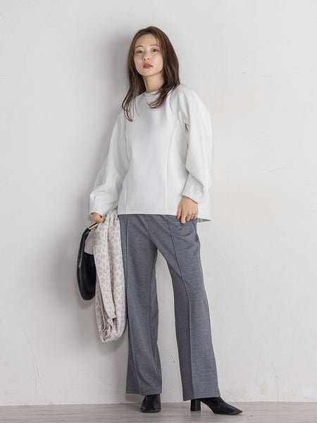 ポンチサイドスリットワイドパンツ≪セットアップ対応/手洗い可能≫