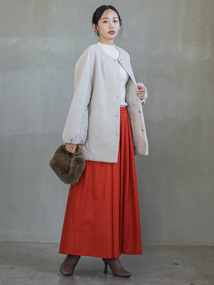 袖ボタンランダムリブニット≪手洗い可能≫