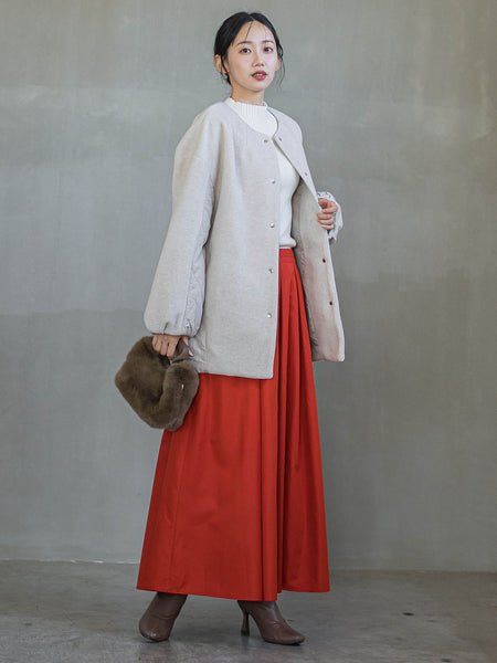 袖ボタンランダムリブニット≪手洗い可能≫