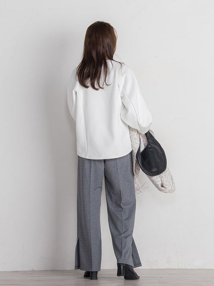 ポンチサイドスリットワイドパンツ≪セットアップ対応/手洗い可能≫