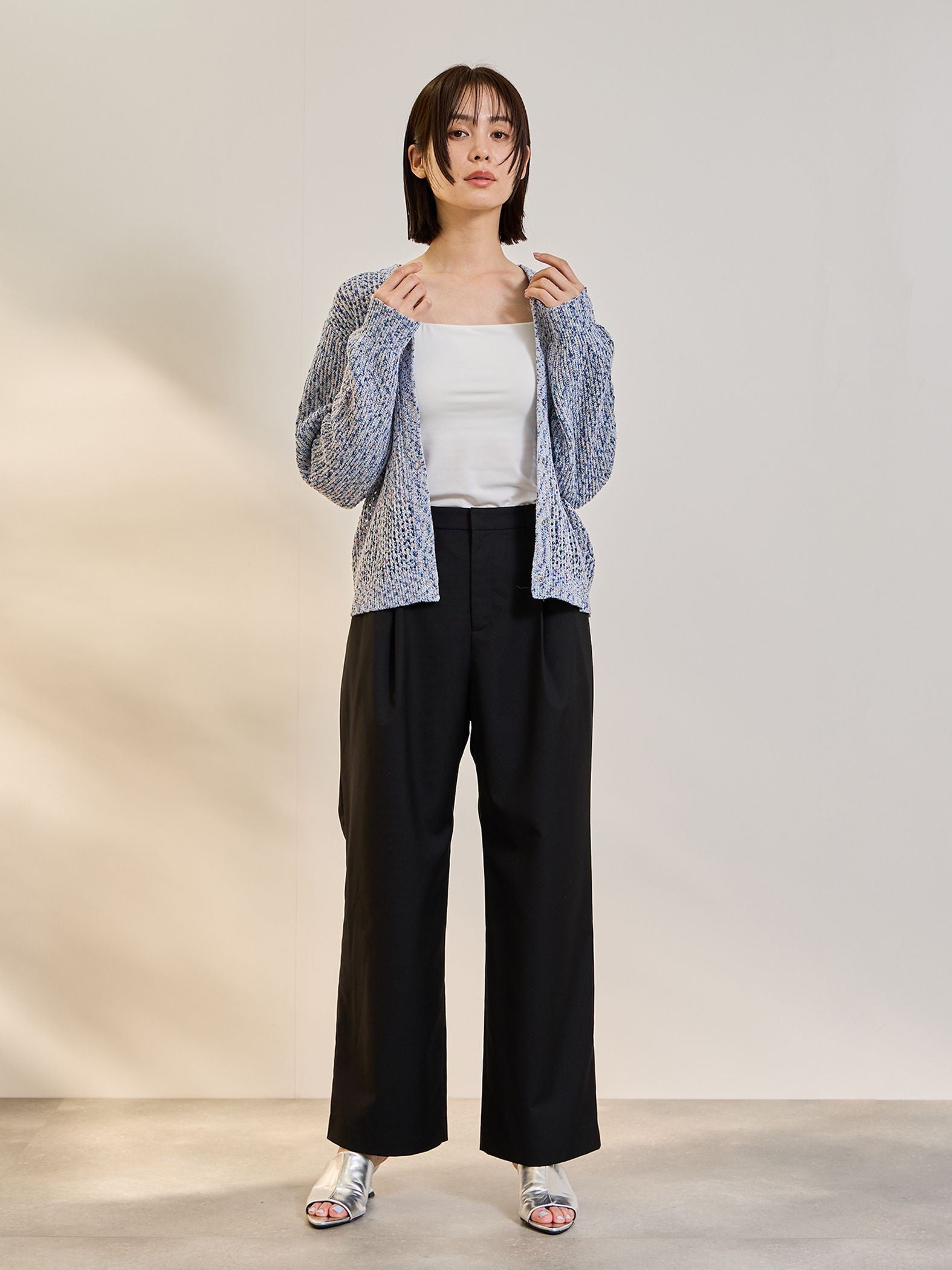 ミックスコイルクルーネックカーディガン