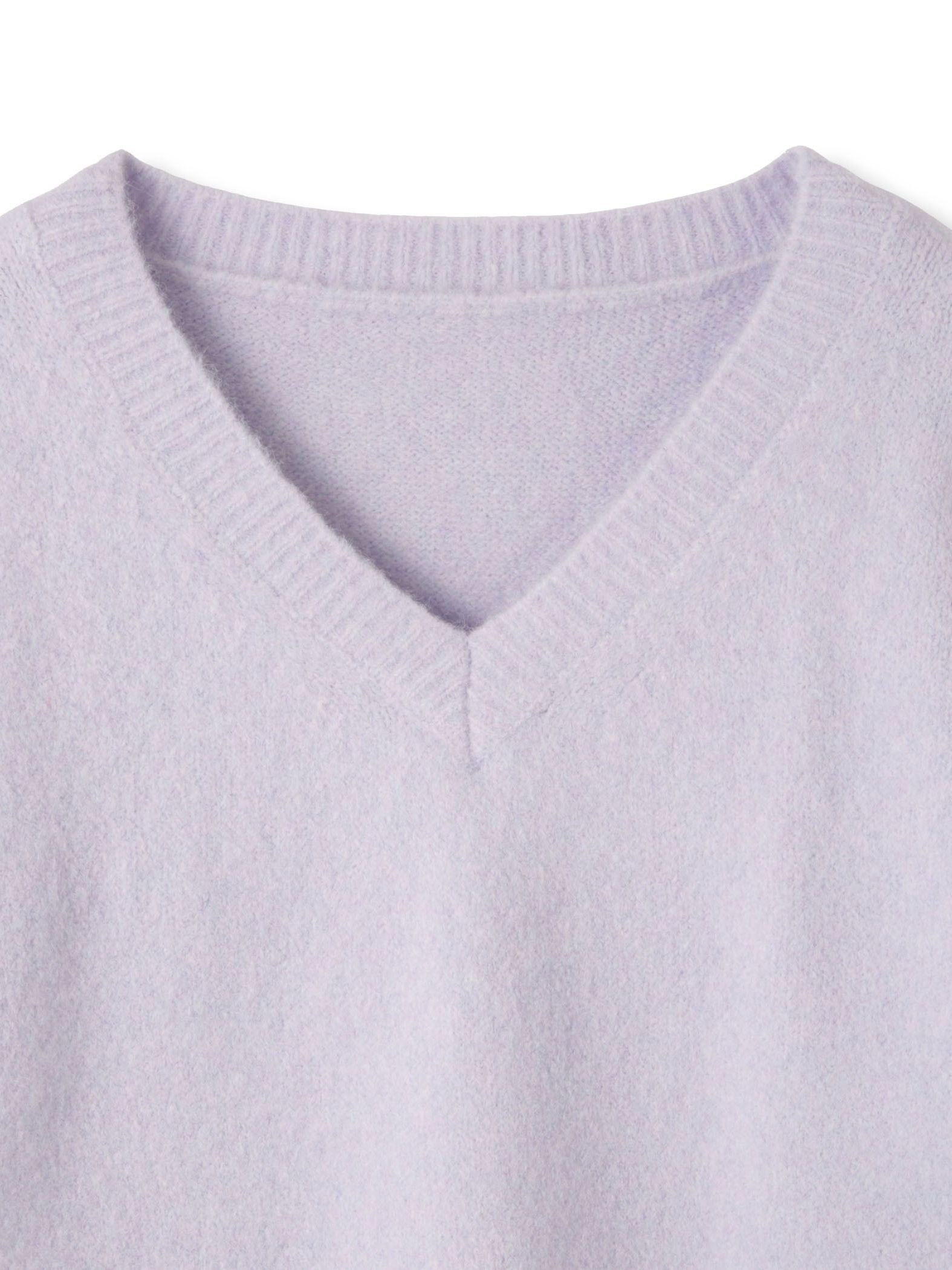 ウール混Vネックニットプルオーバー≪手洗い可能≫