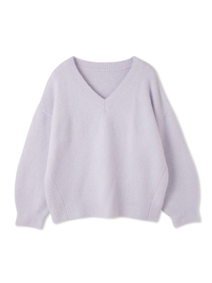 ウール混Vネックニットプルオーバー≪手洗い可能≫