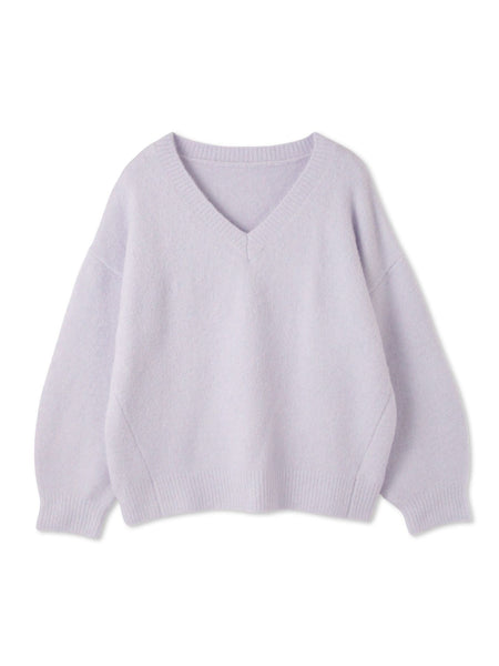ウール混Vネックニットプルオーバー≪手洗い可能≫