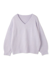 ウール混Vネックニットプルオーバー≪手洗い可能≫