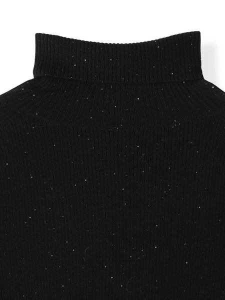 スパンコールリブタートルニット≪手洗い可能≫