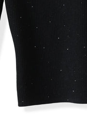 スパンコールリブタートルニット≪手洗い可能≫