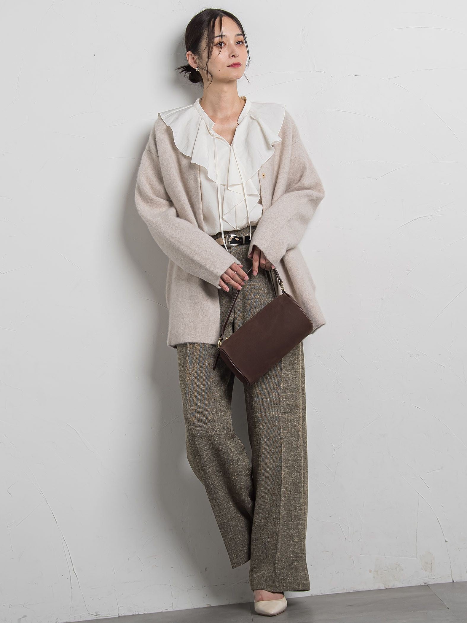 フォックス混ニットジャケット