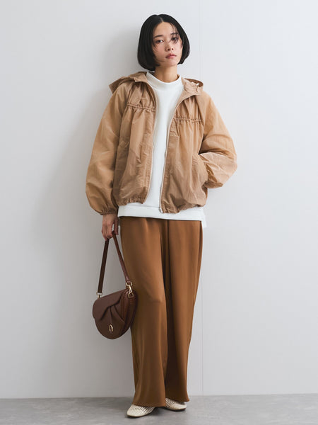 サテンイージーワイドパンツ≪洗濯機で洗える≫
