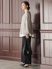 メッシュ柄レイヤードニット≪手洗い可能≫