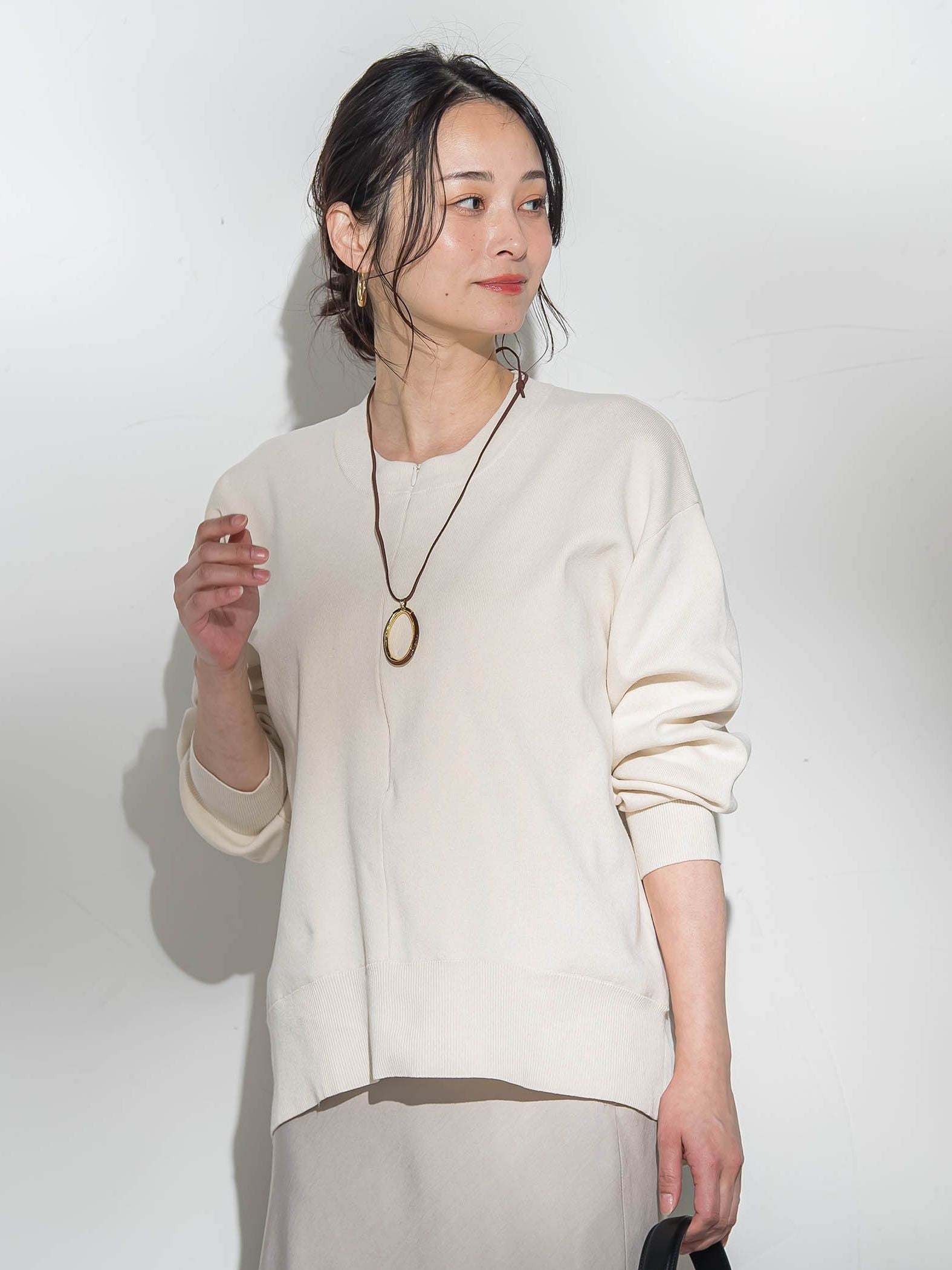 【WEB限定】お肌にやさしいファスナーニット