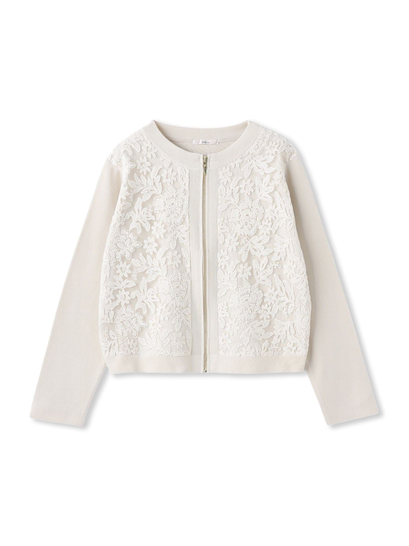 オーガンジー刺繍ミラノリブブルゾン≪手洗い可能≫