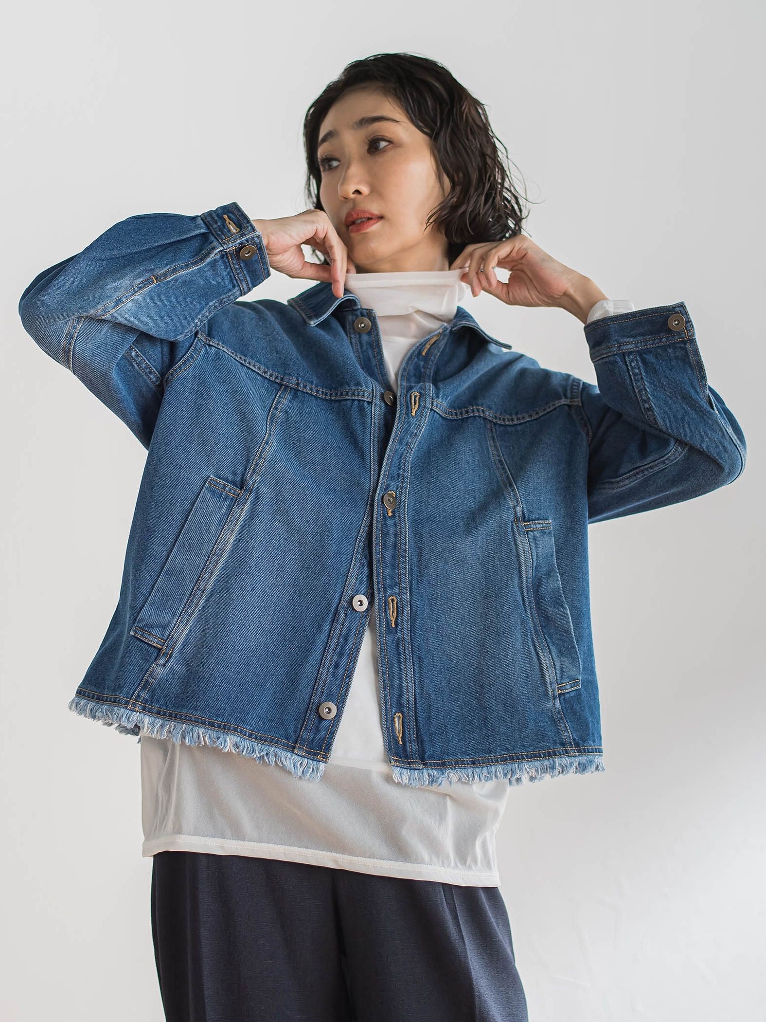 シアー切り替えカットソー