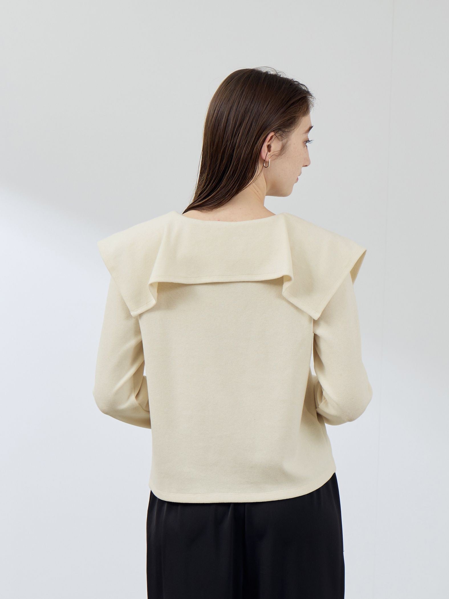 Wフェイス天竺ビッグカラートップス≪手洗い可能≫