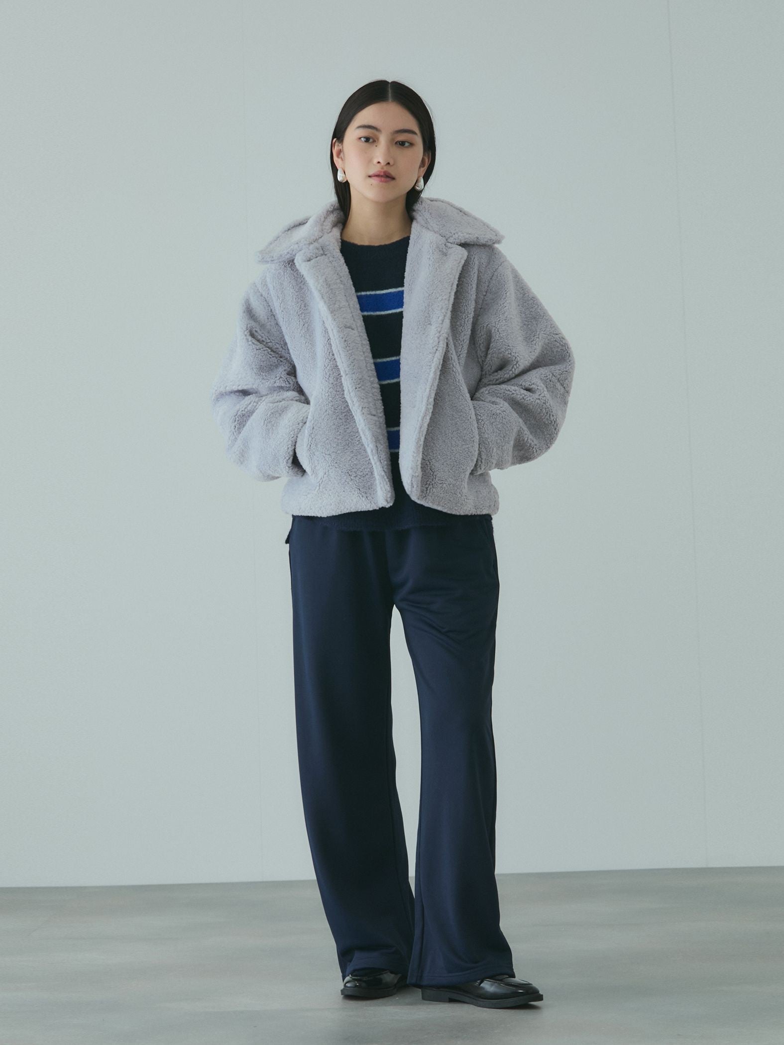 ボアコクーンスリーブブルゾン