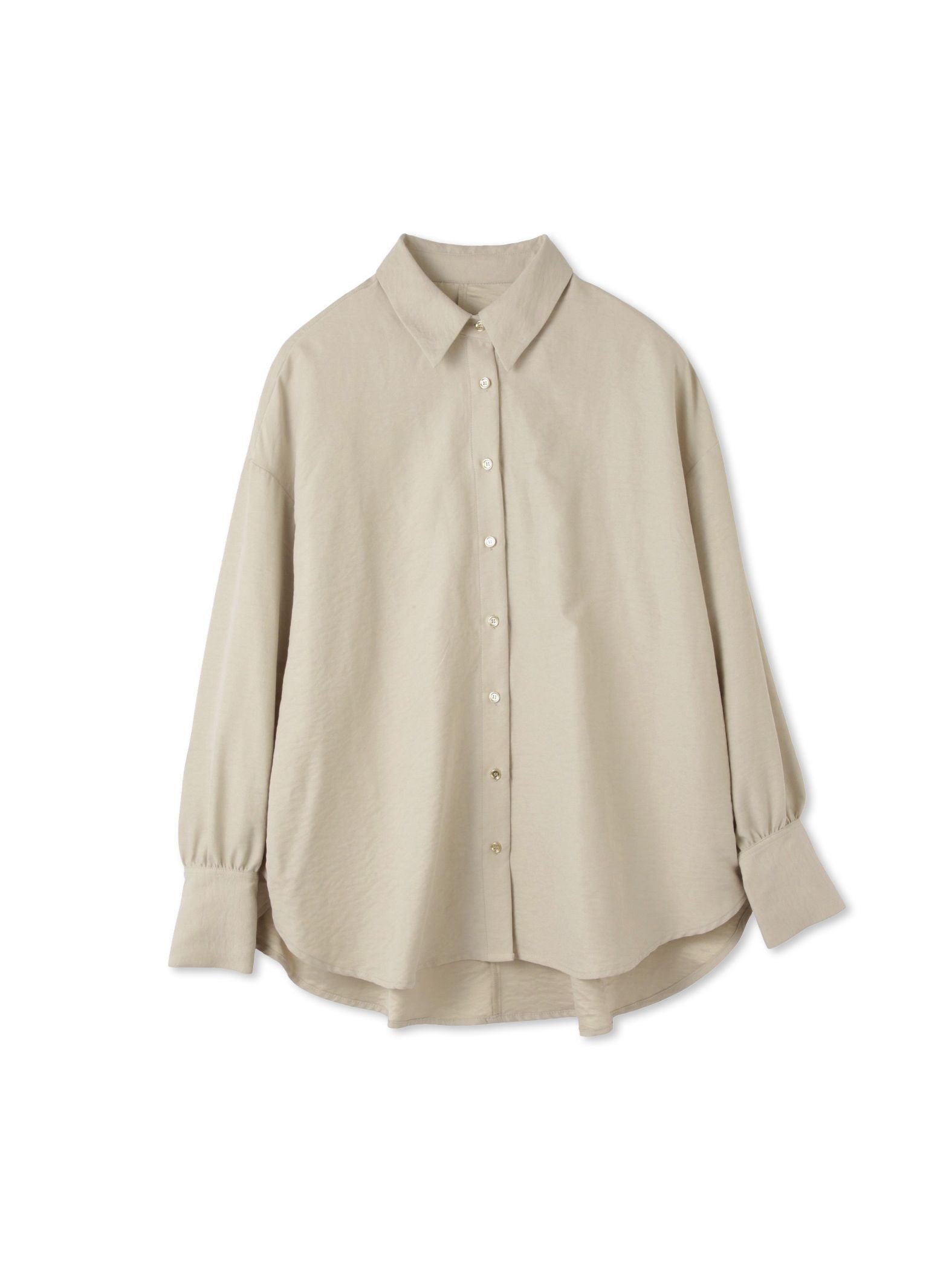 サテンピーチバックギャザーブラウス≪手洗い可能≫