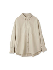 サテンピーチバックギャザーブラウス≪手洗い可能≫