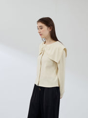 Wフェイス天竺ビッグカラートップス≪手洗い可能≫