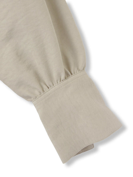 サテンピーチバックギャザーブラウス≪手洗い可能≫