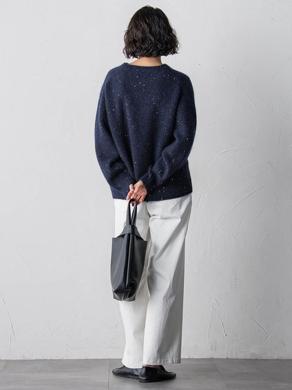 【大きいサイズ】モヘヤスパンコールニット