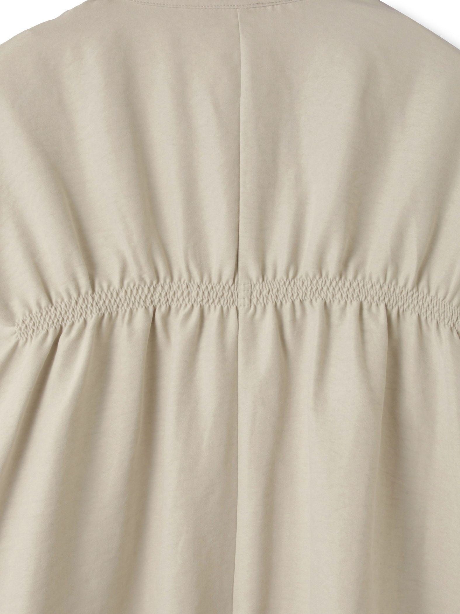 サテンピーチバックギャザーブラウス≪手洗い可能≫