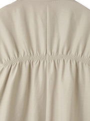 サテンピーチバックギャザーブラウス≪手洗い可能≫