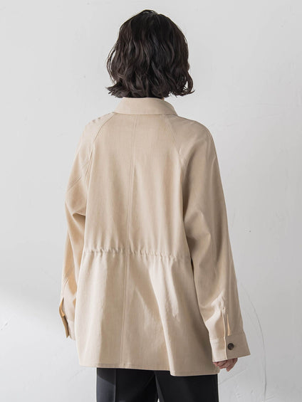 【大きいサイズ】シャンブレーショートトレンチ