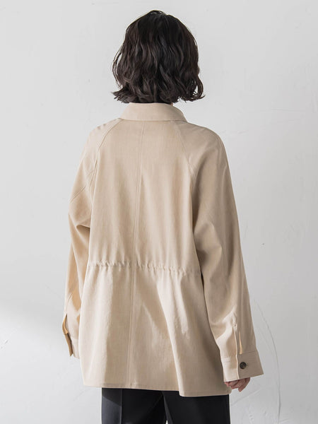 【大きいサイズ】シャンブレーショートトレンチ