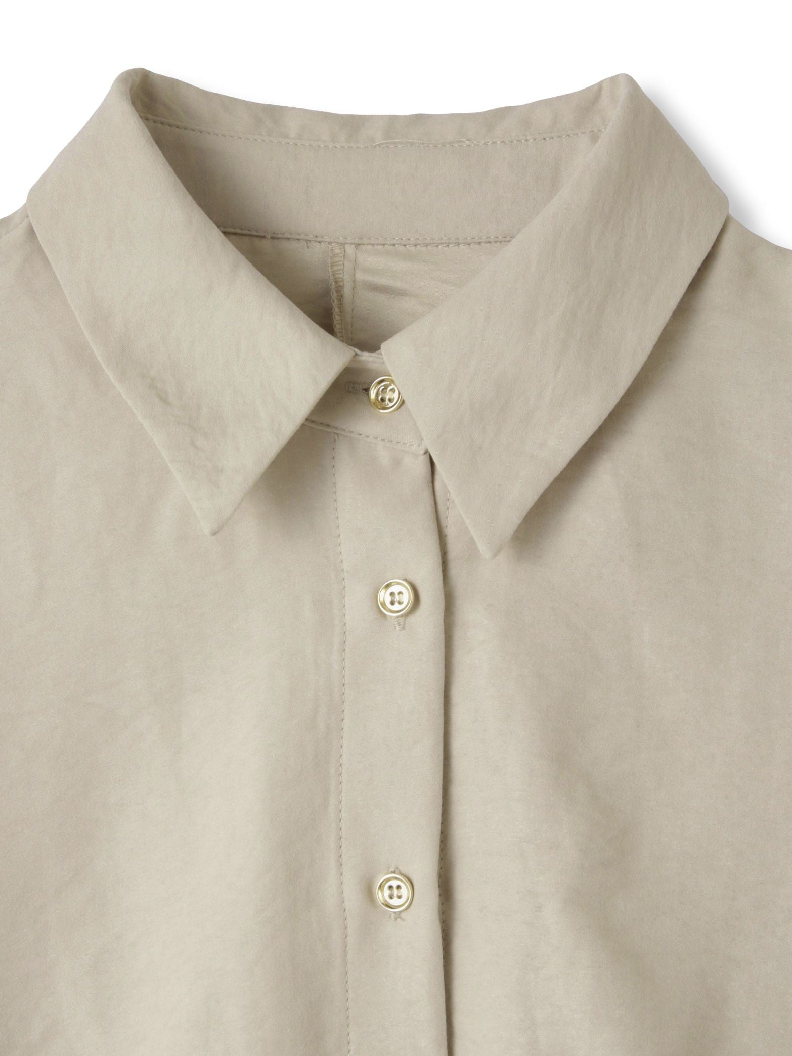 サテンピーチバックギャザーブラウス≪手洗い可能≫