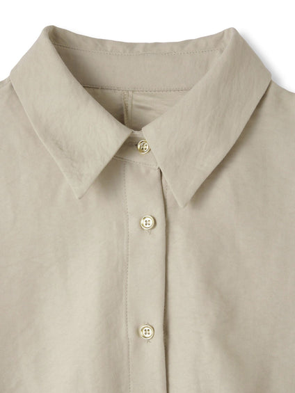 サテンピーチバックギャザーブラウス≪手洗い可能≫