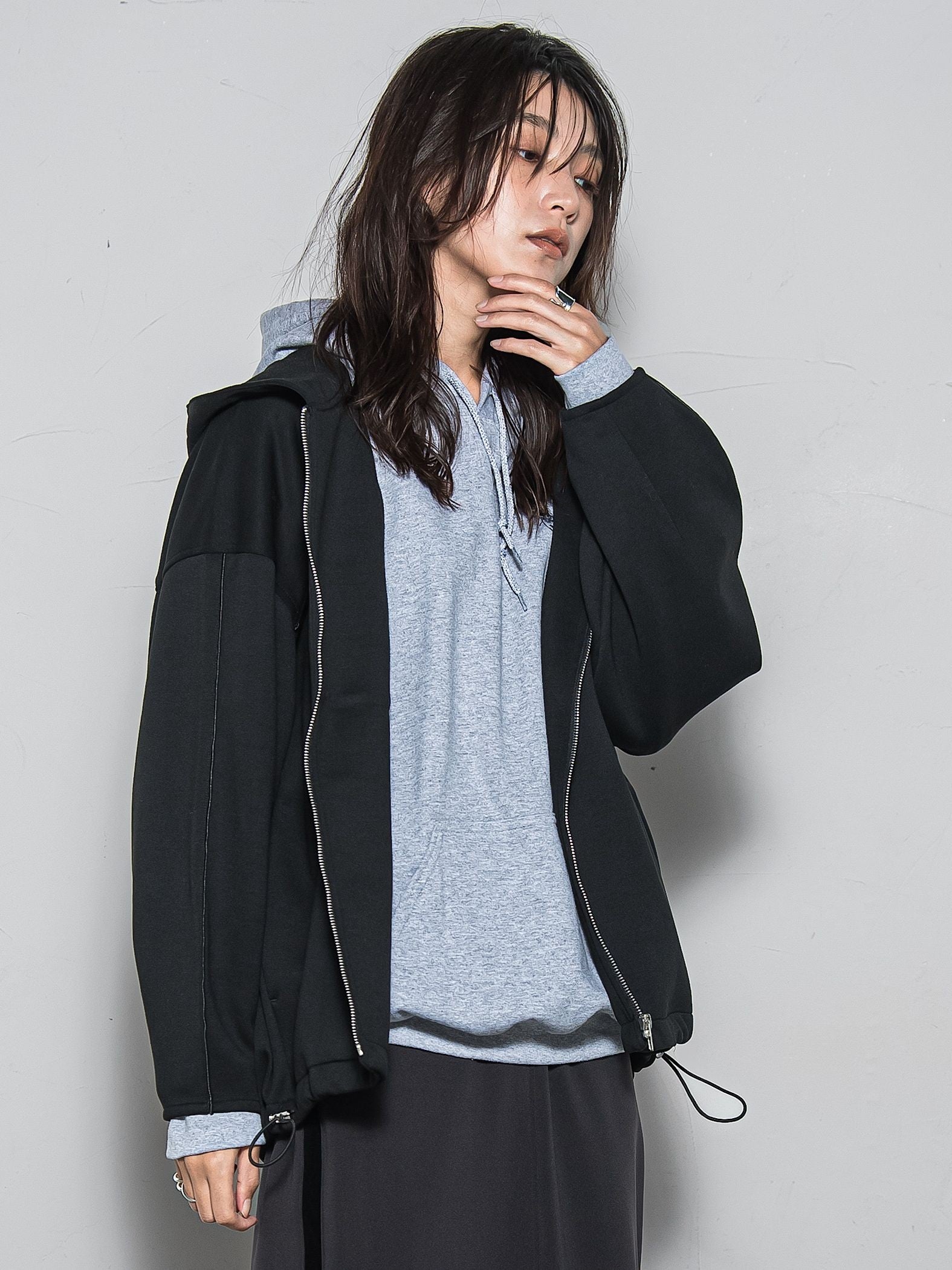 【WEB限定】フードジップダンボールパーカー≪手洗い可能≫