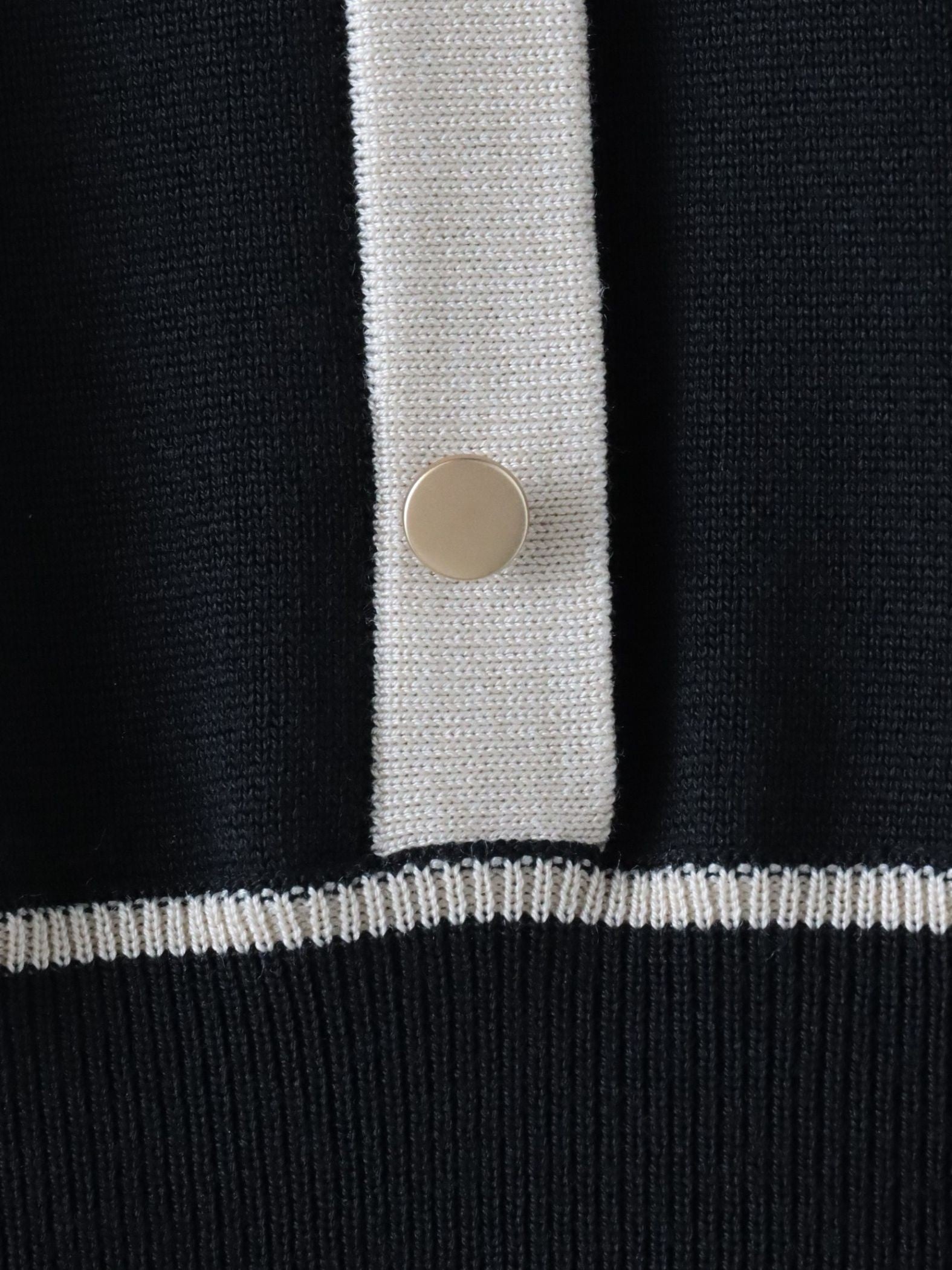 バイカラーニットワンピース