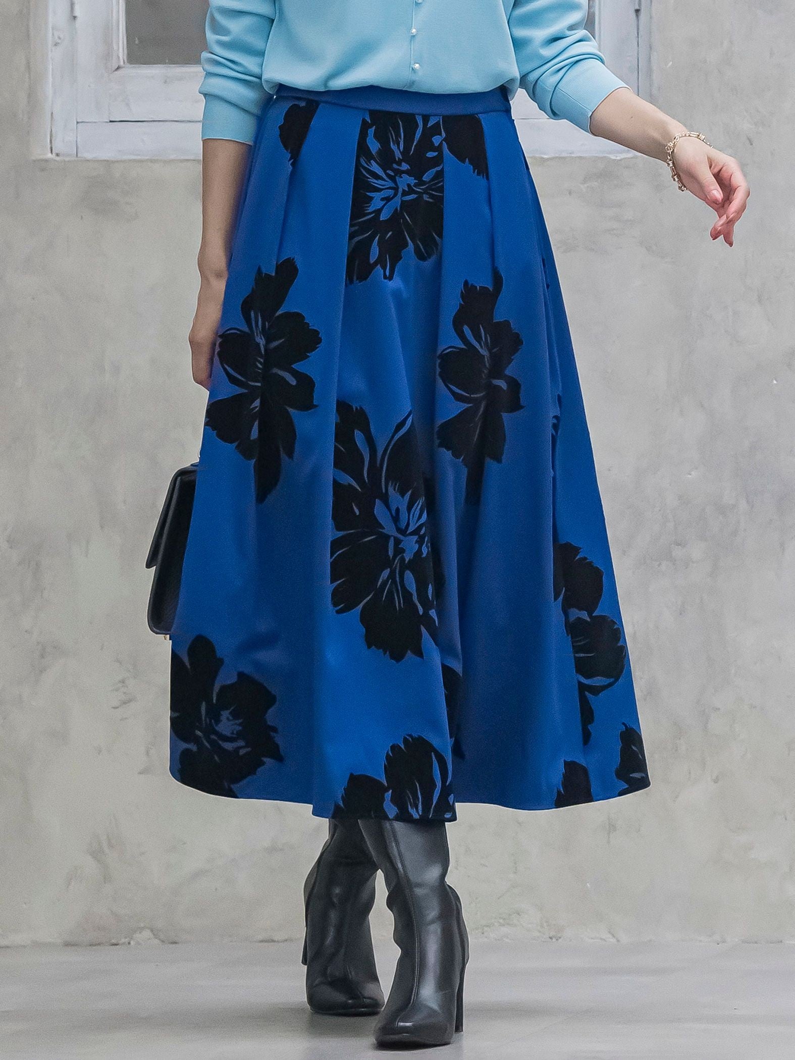 ビッグフラワーフロッキースカート