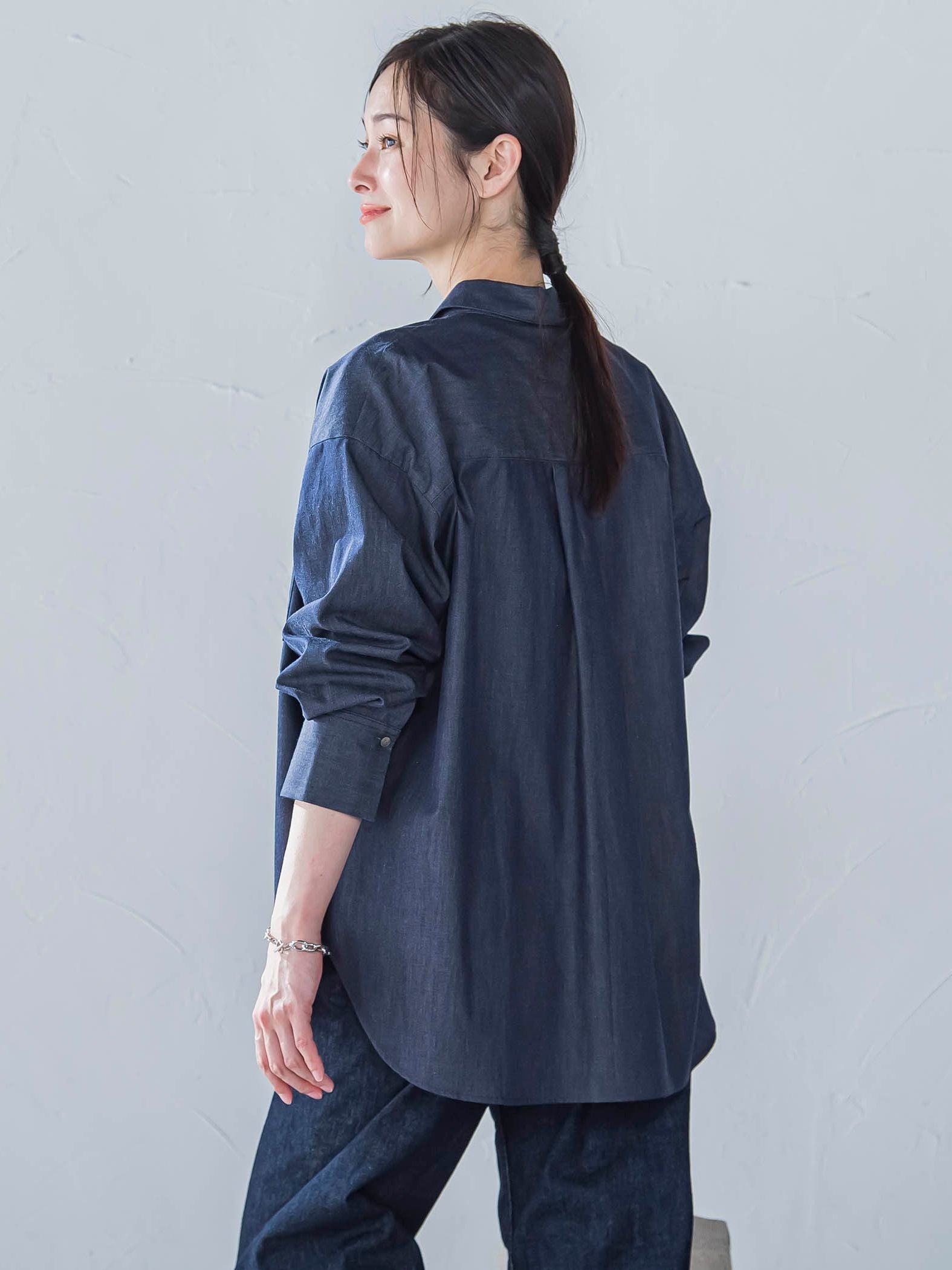 【WEB限定】極上ライトデニムシャツ≪洗濯機で洗える≫