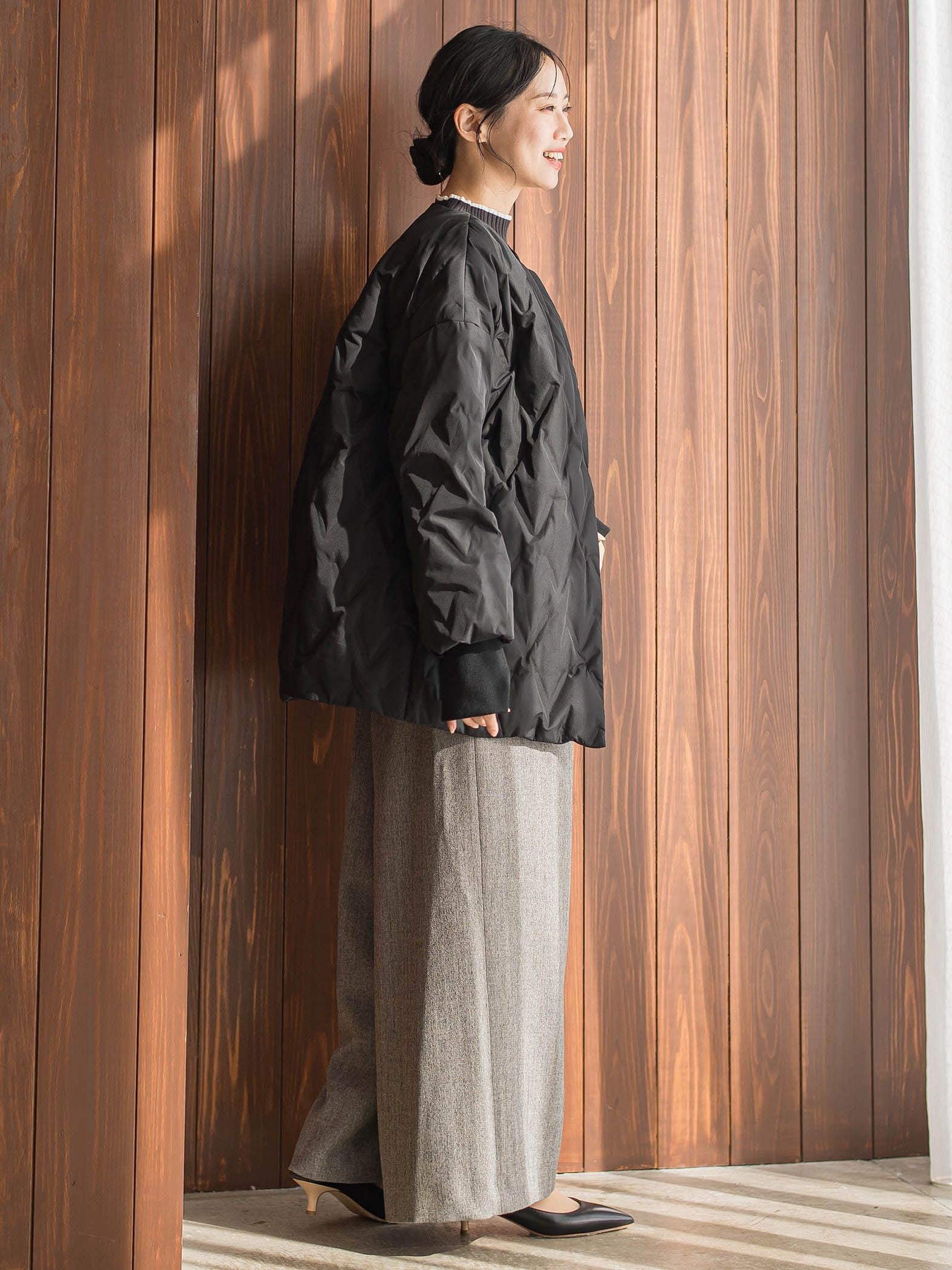 ステッチレスダウンコート