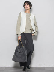 【WEB限定】4WAYキルティング×ボアブルゾン≪手洗い可能≫