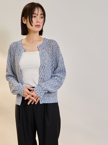 ミックスコイルクルーネックカーディガン