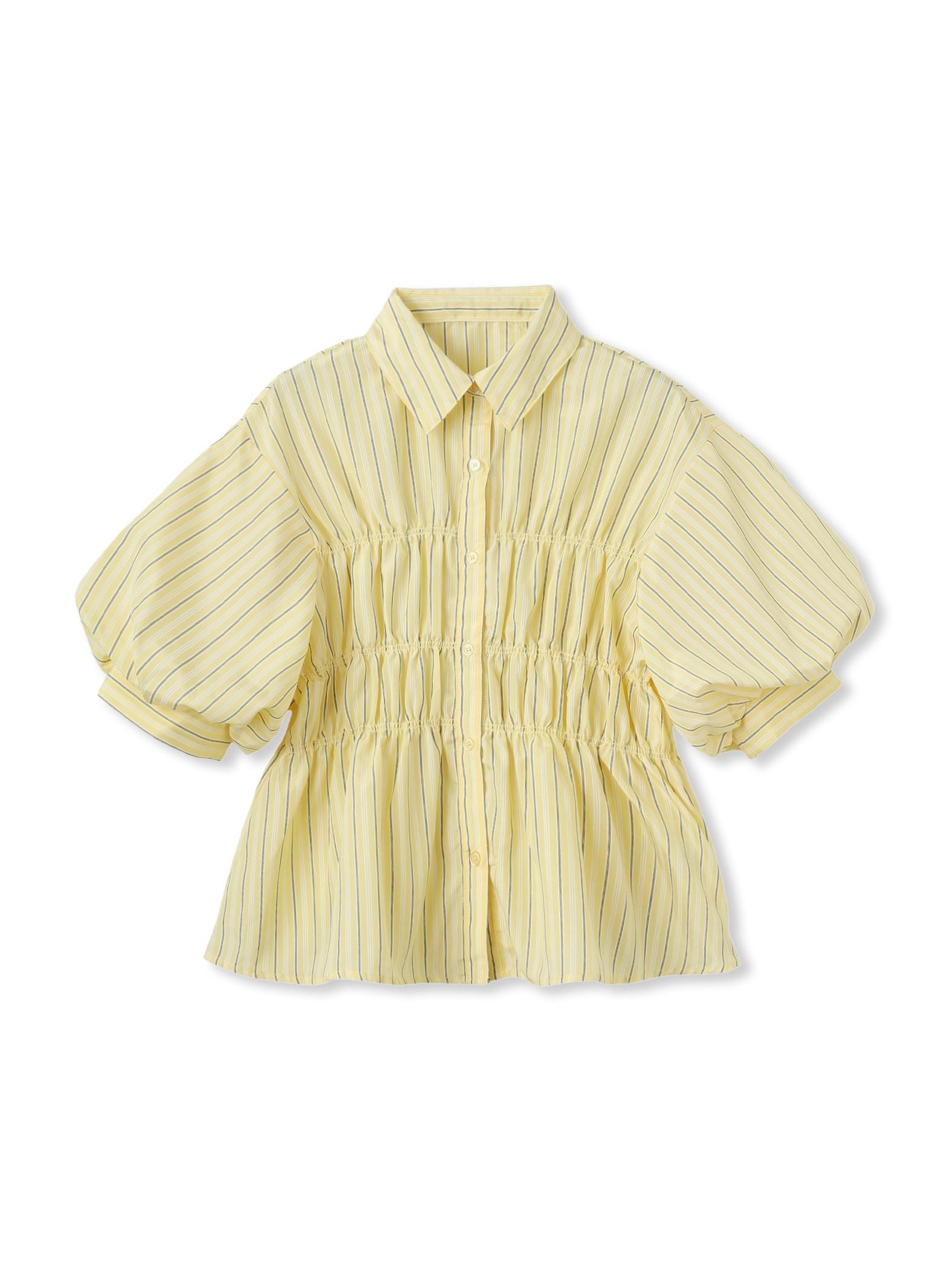 【WEB限定】シャーリングパフスリーブブラウス