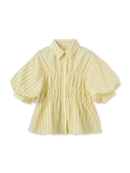 【WEB限定】シャーリングパフスリーブブラウス