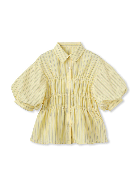 【WEB限定】シャーリングパフスリーブブラウス
