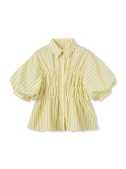 【WEB限定】シャーリングパフスリーブブラウス