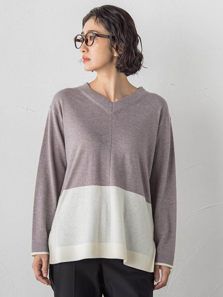 ファインウールVネックニット