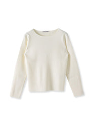 袖フリルパールリブニット